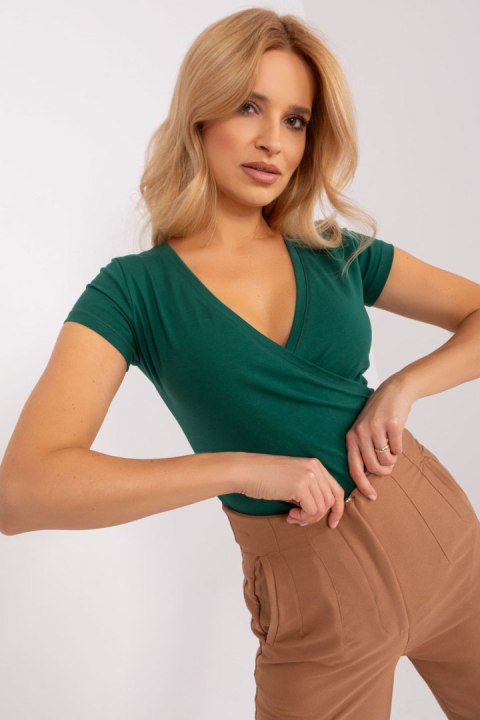 Bluzka Model RV-TS-5636.18 Dark Green - Rue Paris