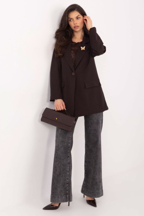 Marynarka Model IT-MA-FL8315.85 Dark Brown - Rue Paris