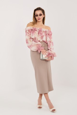 Spódnica Model IT-SD-FL7393-1.16 Dark Beige - Rue Paris