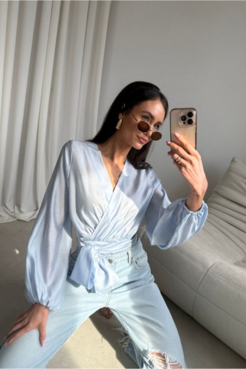 Bluzka Model Nerina BLE BLU0236 Błękit - Roco Fashion