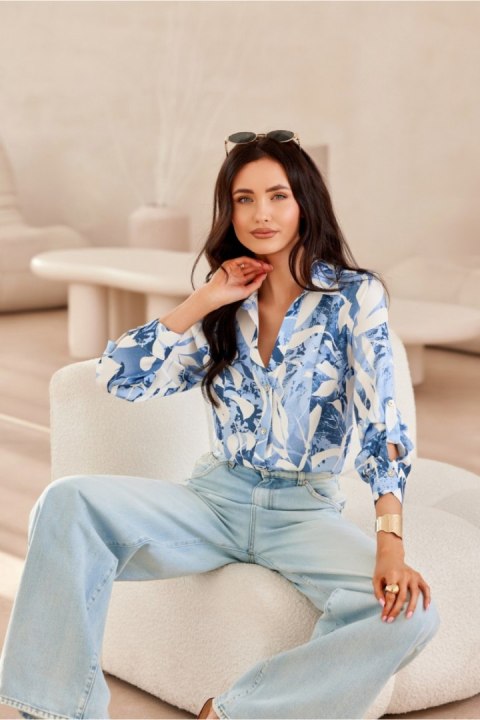 Koszula Damska Model Anvien BLU0136-06F Multicolor - Roco Fashion