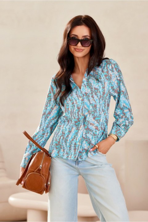 Koszula Damska Model Anvien BLU0136-07F Multicolor - Roco Fashion