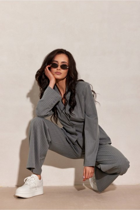 Koszula Damska Model Aveline SZJ BLU0231 Light Grey - Roco Fashion