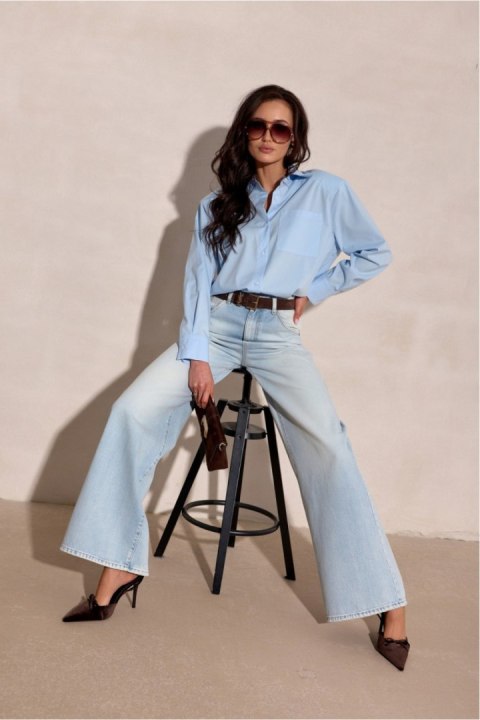 Koszula Damska Model Calista BLE BLU0229 Błękit - Roco Fashion