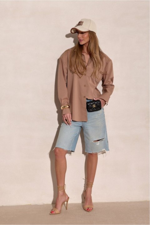 Koszula Damska Model Calista CAM BLU0229 Camel - Roco Fashion