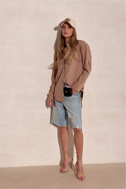 Koszula Damska Model Calista CAM BLU0229 Camel - Roco Fashion