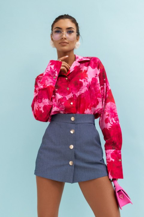 Koszula Damska Model Maddie Satyna 490082519 Very Pink - LaBalancia