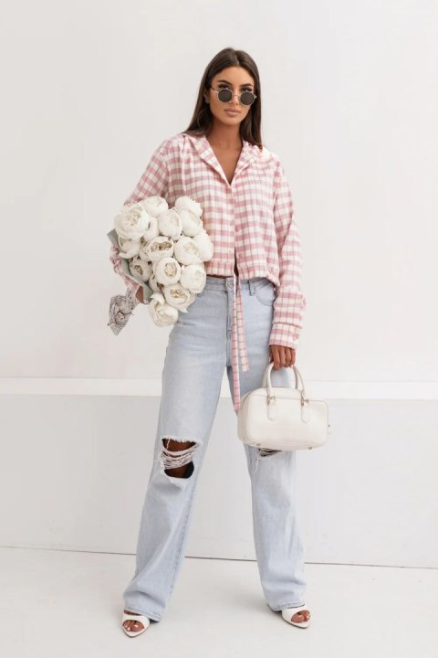 Koszula Damska Model Soho Krata 496878008 Pink/Ecru - LaBalancia
