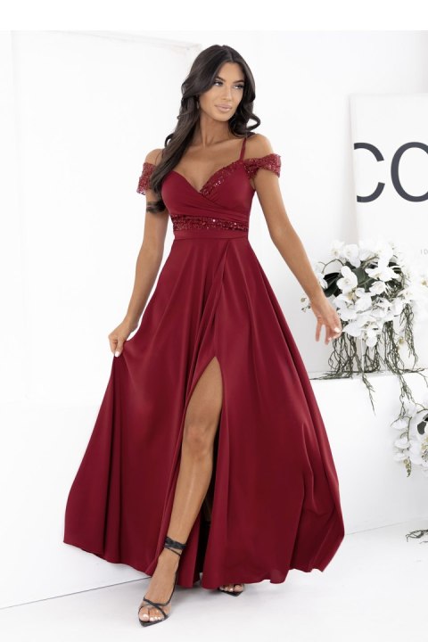 Sukienka Model Walentina Cekin 0011175. Bordo - With You