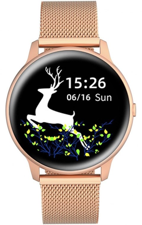 Damski Smartwatch G.Rossi SW015-4 Różowe Złoto Mesh