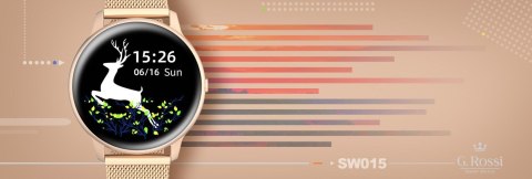 Damski Smartwatch G.Rossi SW015-4 Różowe Złoto Mesh