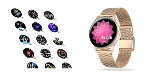 Damski Smartwatch G.Rossi SW015-4 Różowe Złoto Mesh