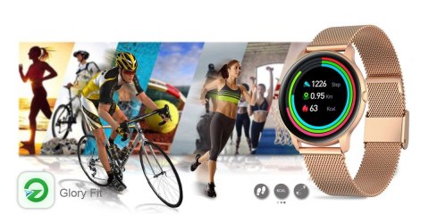 Damski Smartwatch G.Rossi SW015-4 Różowe Złoto Mesh