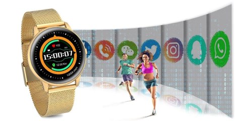 Damski Smartwatch G.Rossi SW015-5 Złoty z Bransoletą
