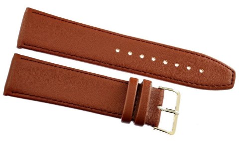 Pasek do zegarka CLASSIC Skórzany 24 mm Brązowy Złota Sprzączka