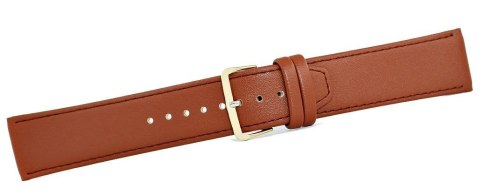 Pasek do zegarka CLASSIC Skórzany 24 mm Brązowy Złota Sprzączka