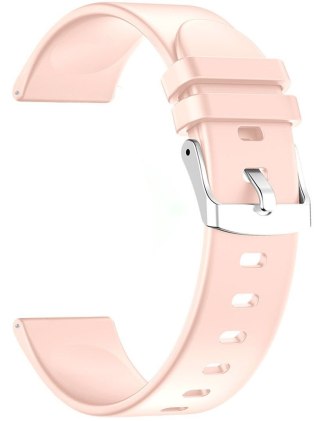 Pasek silikonowy do smartwatcha 22 mm - Różowy