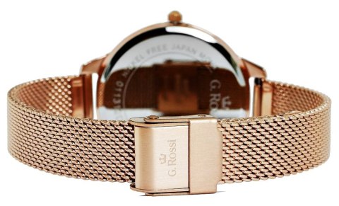 Zegarek damski G.Rossi 11312B2-3D3 - bransoleta mesh, różowe złoto
