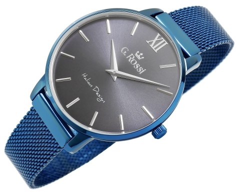 Zegarek Damski G.Rossi 12177B-6F1 Niebieski Mesh + BOX