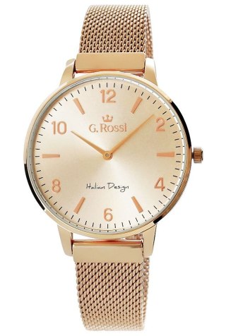 Zegarek Damski G.Rossi 12177B6-3D3 Różowe Złoto Mesh + BOX