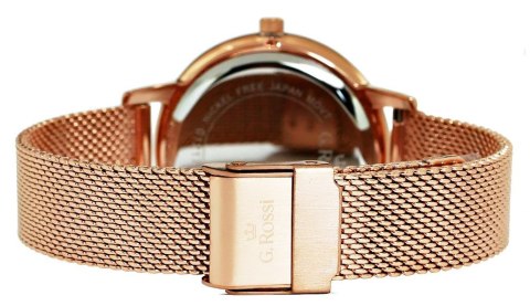 Zegarek Damski G.Rossi 12177B6-3D3 Różowe Złoto Mesh + BOX