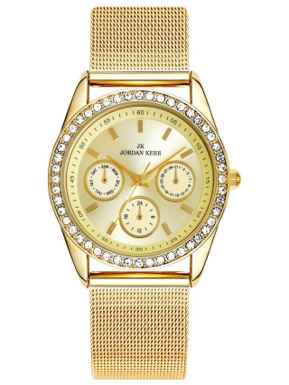 Zegarek damski Jordan Kerr Desila AW273-1 złoty bransoleta mesh