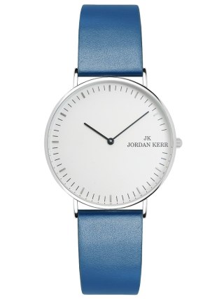 Zegarek Damski Jordan Kerr PW676 Srebrny Granatowy Pasek