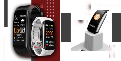 Smartwatch GIEWONT GW200-2 Czarno-Biały (2 Paski)