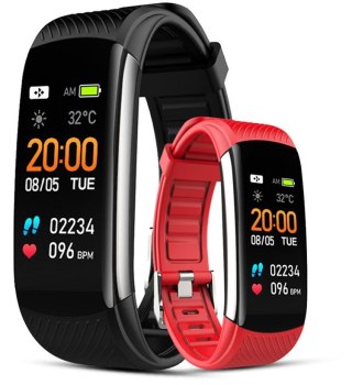 Smartwatch GIEWONT GW200-1 Czarno-Czerwony (2 Paski)