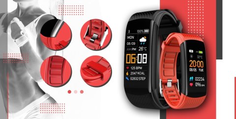 Smartwatch GIEWONT GW200-1 Czarno-Czerwony (2 Paski)
