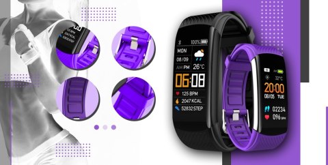 Smartwatch GIEWONT GW200-3 Czarno-Fioletowy (2 Paski)