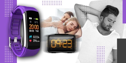 Smartwatch GIEWONT GW200-3 Czarno-Fioletowy (2 Paski)