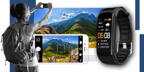 Smartwatch GIEWONT GW200-6 Czarno-Granatowy z 2 paskami