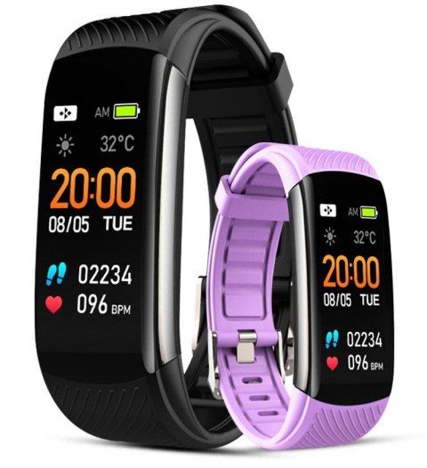 Smartwatch GIEWONT GW200-8 Czarno-Jasnofioletowy 2 paski