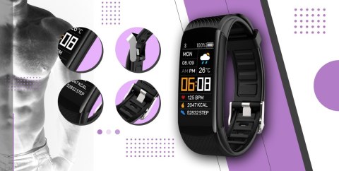 Smartwatch GIEWONT GW200-8 Czarno-Jasnofioletowy 2 paski