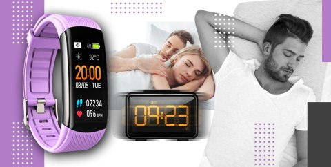 Smartwatch GIEWONT GW200-8 Czarno-Jasnofioletowy 2 paski