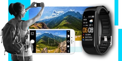 Smartwatch GIEWONT GW200-7 Czarno-Niebieski z 2 paskami