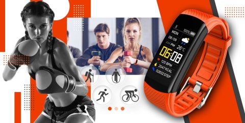 Smartwatch GIEWONT GW200-9 Czarno-Pomarańczowy 2 paski