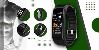 Smartwatch Giewont GW200-5 Czarno-Zielony - 2 Paski
