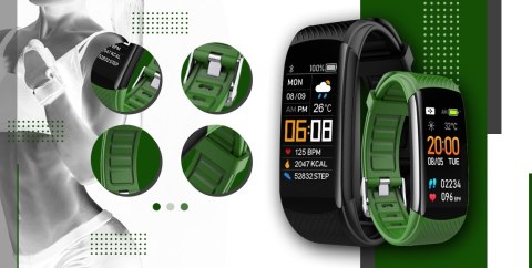 Smartwatch Giewont GW200-5 Czarno-Zielony - 2 Paski