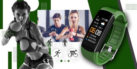 Smartwatch Giewont GW200-5 Czarno-Zielony - 2 Paski