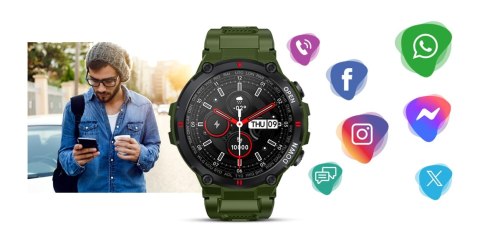 Smartwatch GIEWONT Zielony GW430-3 Sportowy
