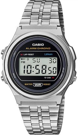 Zegarek Damski Casio Vintage A171WE-1AEF Cyfrowy Srebrny