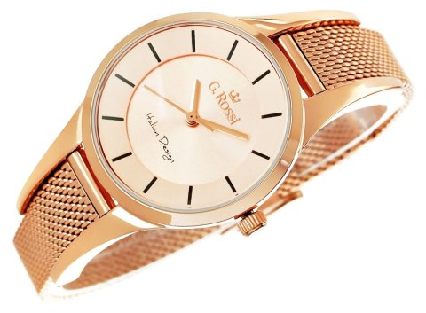 Zegarek Damski G.Rossi 8154B-4D2 Różowe Złoto Mesh