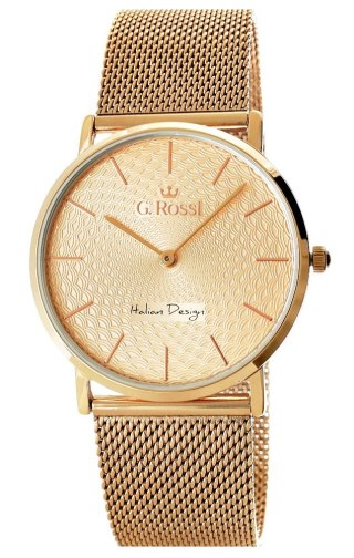 Zegarek Damski G.Rossi 8709B2-3D3 Różowe Złoto Mesh