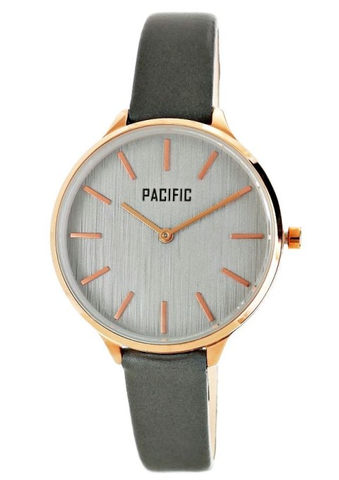 Zegarek damski Pacific X6094-3 różowe złoto szary pasek