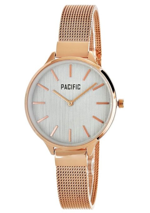 Zegarek Damski Pacific X6094-6 - Różowe złoto i szara tarcza
