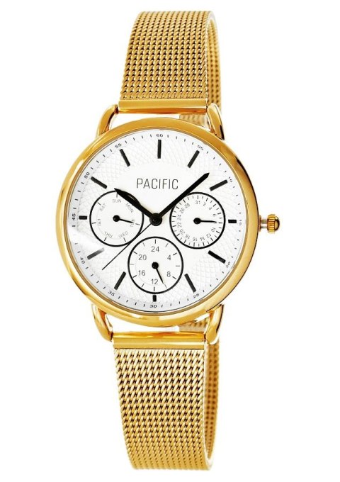 Zegarek damski Pacific Chronograf X6180-3 złoty mesh