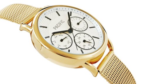 Zegarek damski Pacific Chronograf X6180-3 złoty mesh