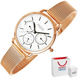 Zegarek damski Pacific Chronograf X6180-4 różowe złoto